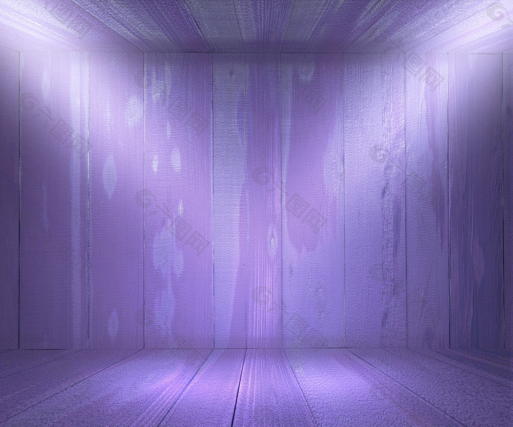 木制的聚光灯室紫色背景
