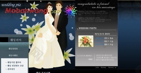 黑蓝色经典婚纱网站模板