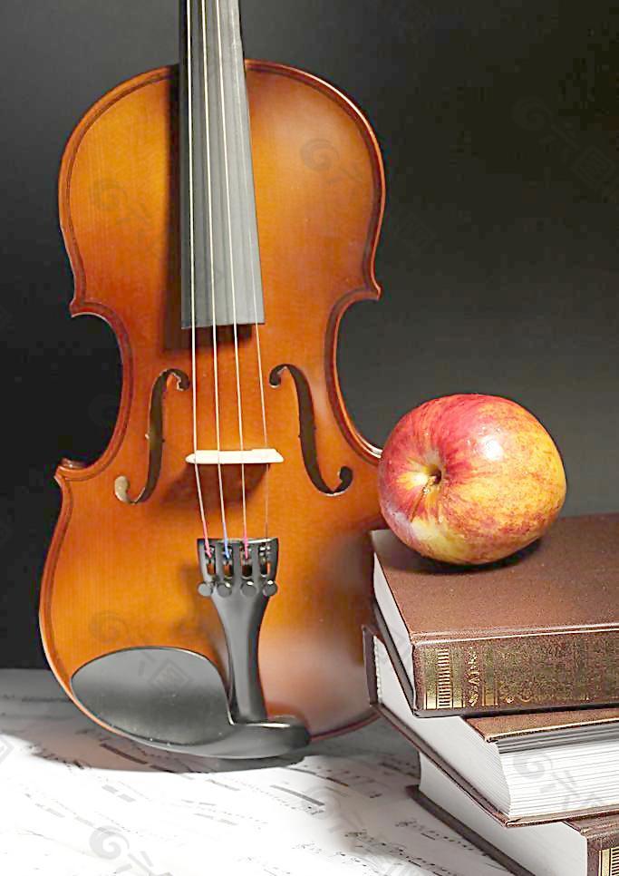 小提琴 苹果图片