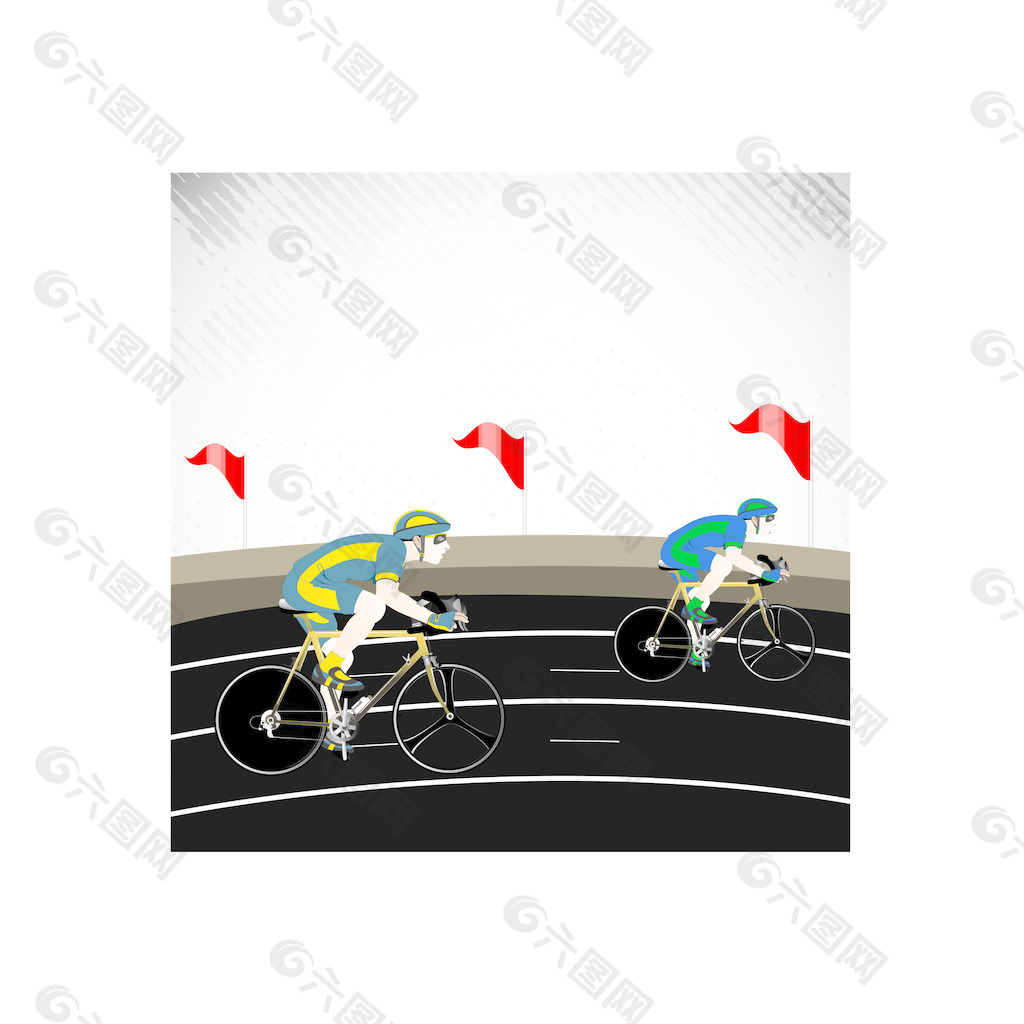向量的自行车表演比赛赛道的快速循环图