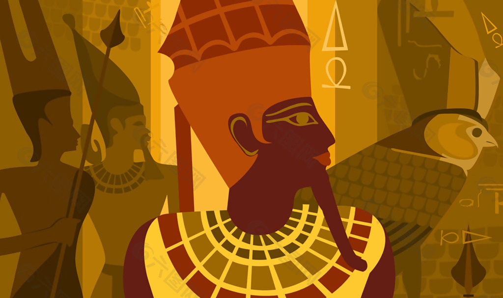 位图 插画 民族风 埃及 法老 免费素材