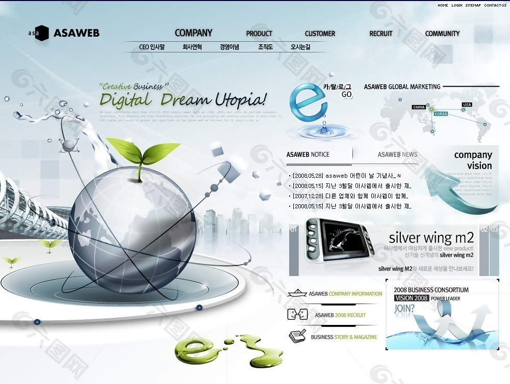 全球网络电子科技网页模板