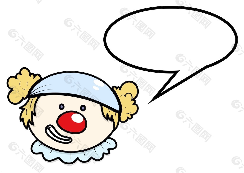 小丑说-气泡矢量卡通插画