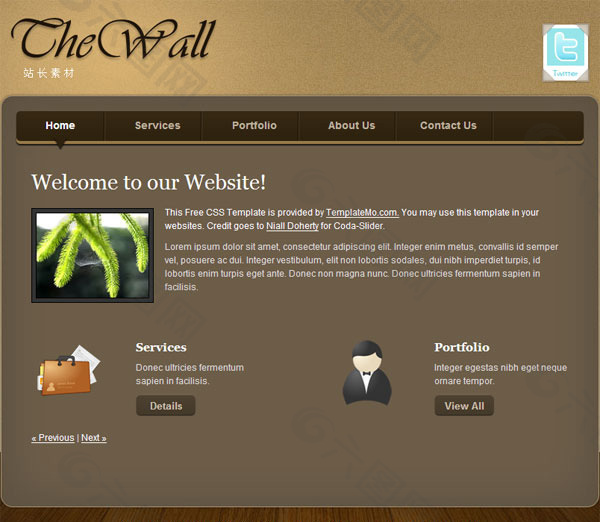 办公墙CSS网页模板