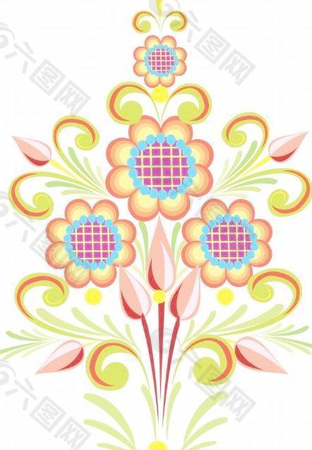 卡通矢量鲜花
