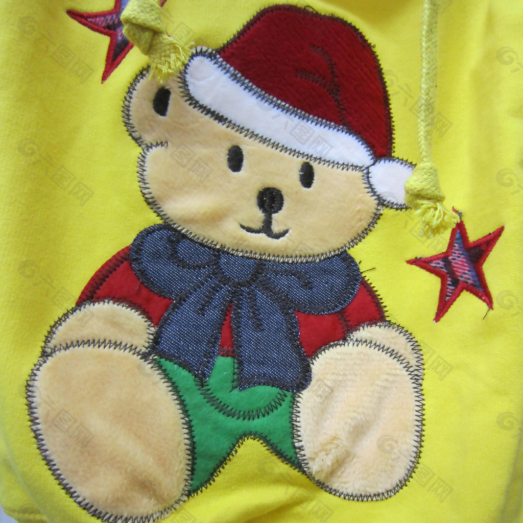 贴布 小熊 星形 圣诞帽 蝴蝶结 免费素材