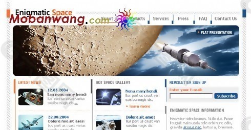宇宙探索爱好者网页模板