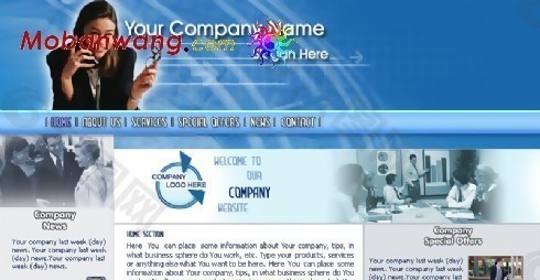 蓝色商务贸易公司网页模板