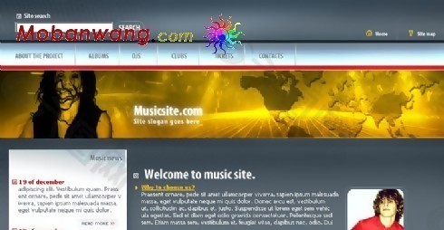 摇滚音乐网页模板