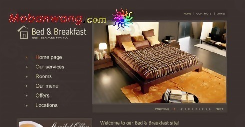 床位加早餐酒店网页模板