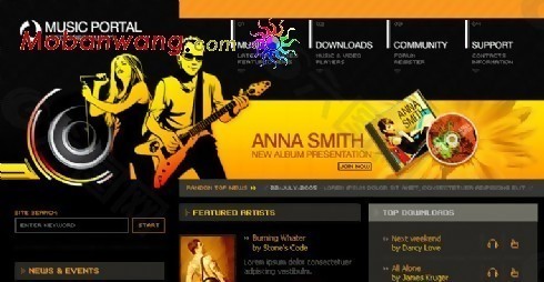 音乐唱片公司网页模板