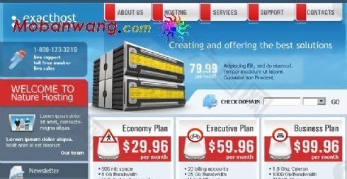 高级服务器服务商网页模板