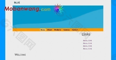 蓝色简单BLOG网页模板