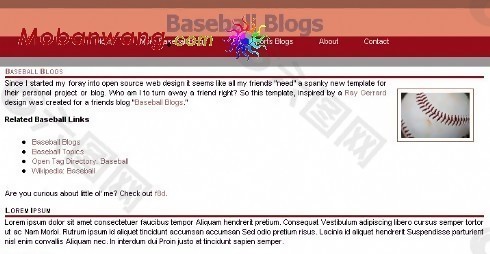 棒球BLOG网页模板
