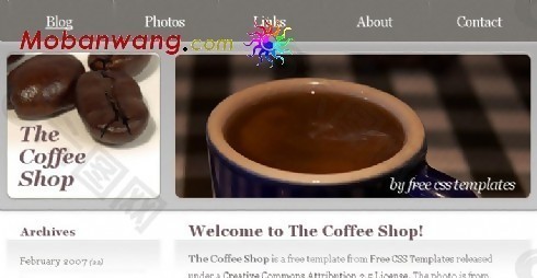 咖啡屋日志网页模板