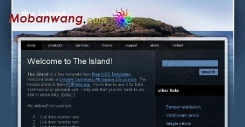 深蓝孤岛BLOG网页模板