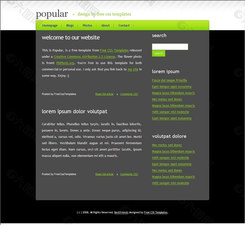 设计信息博客网页模板