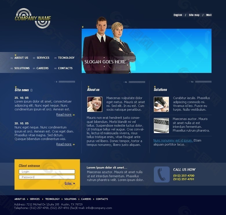宝石蓝企业商务网页模板