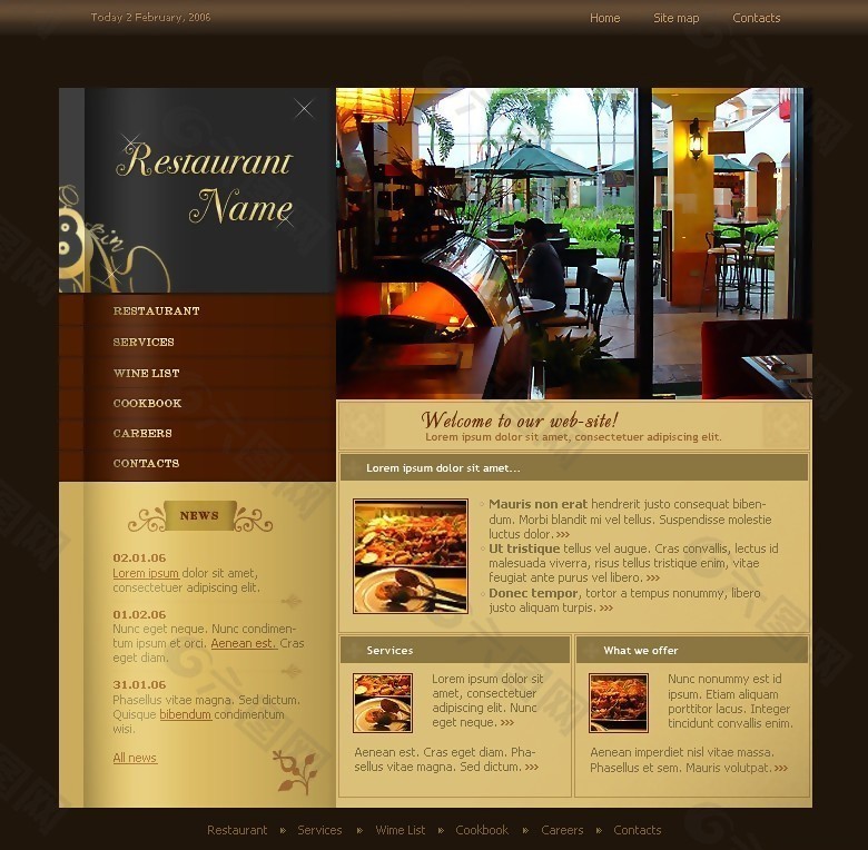 欧式餐厅网页模板