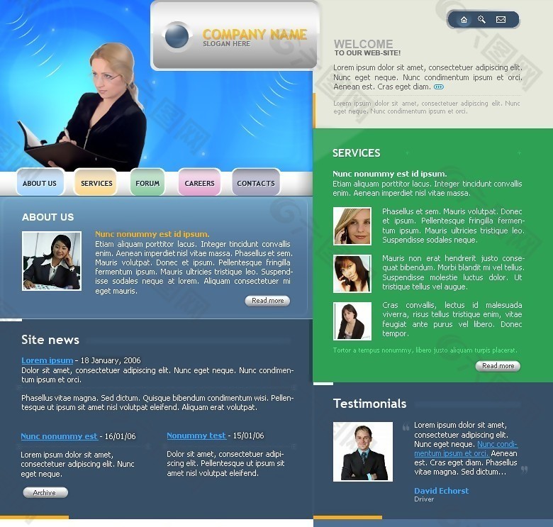 企业商务服务信息网页模板