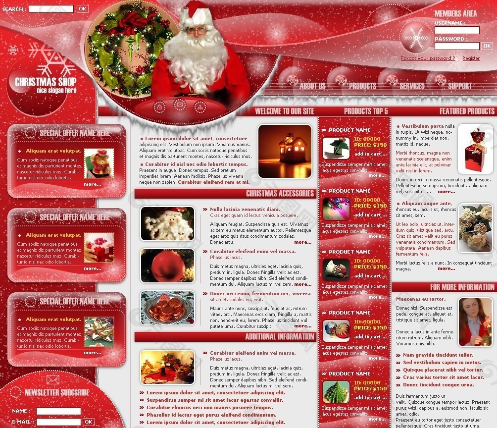 圣诞主题商店网页模板
