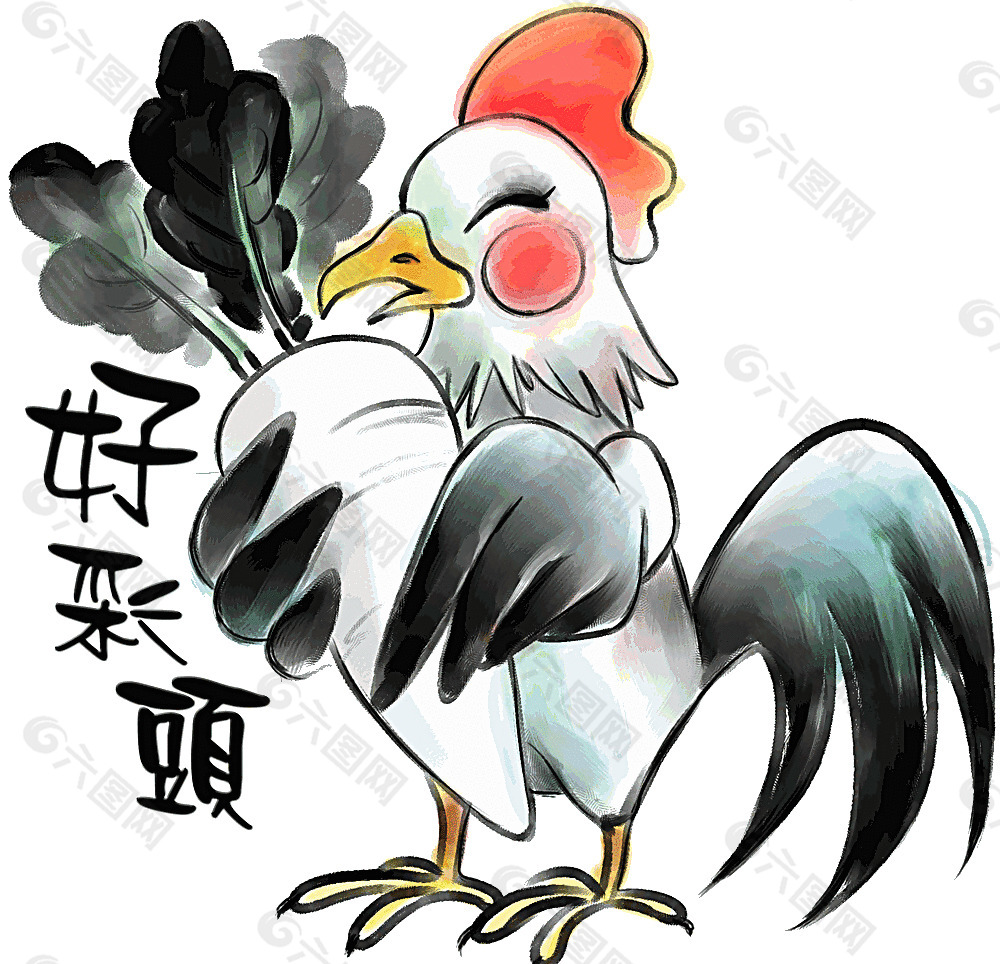 中国水墨画12生肖鸡图片