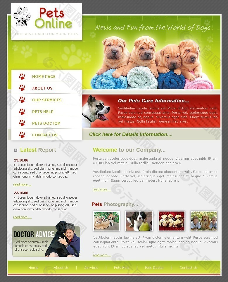 快乐宠物信息网页模板