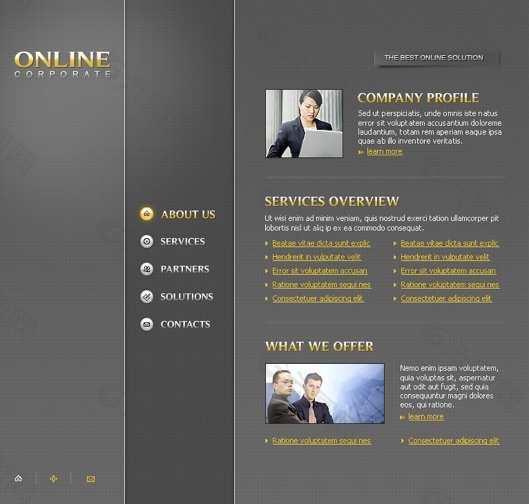 银灰企业品牌商务网页模板