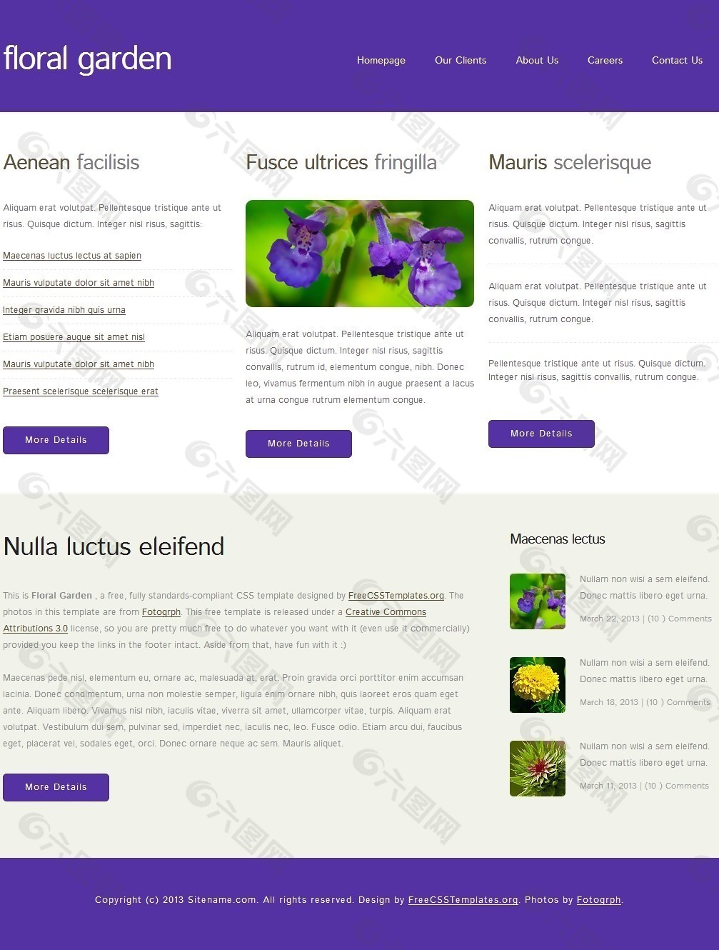 花卉养植园信息网页模板
