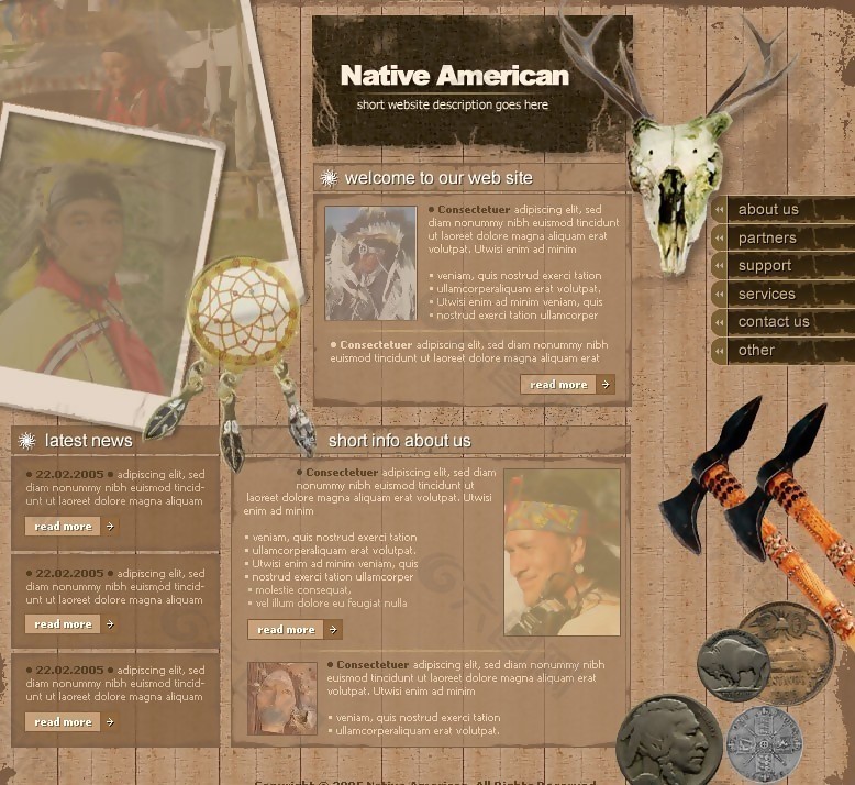 印第安人物品网页模板