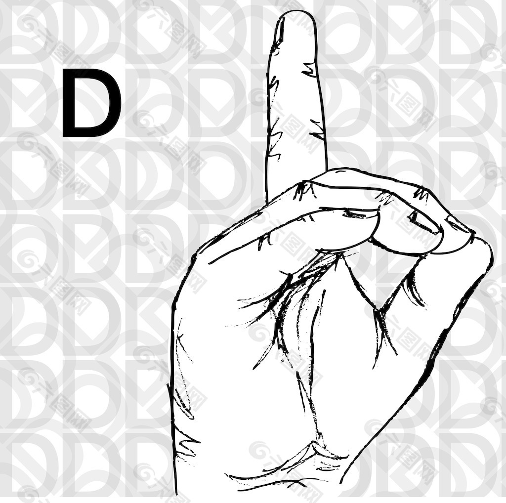 手语手势示意图设计元素素材免费下载(图片编号:3973755)-六图网