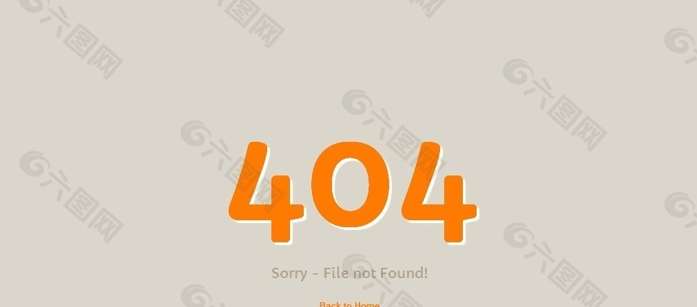 简洁橙色404错误网页模板