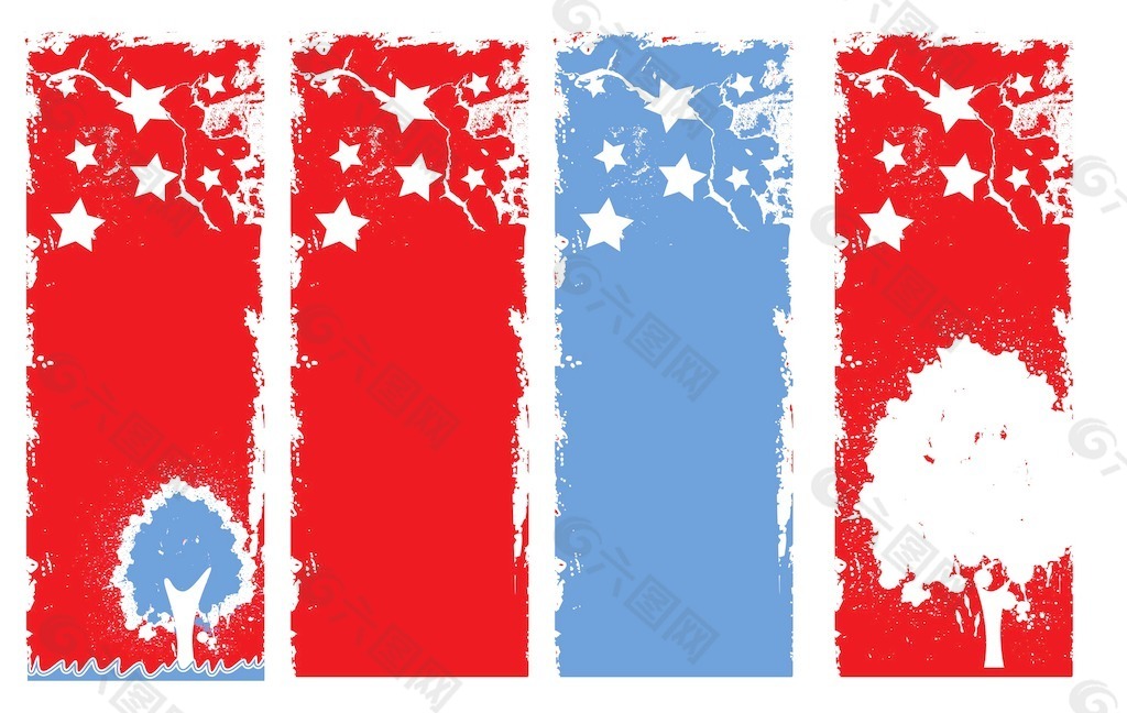 立式垃圾的旗帜 爱国的美国主题矢量