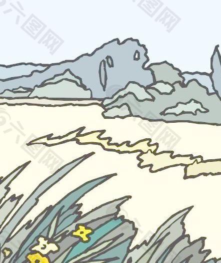 海浪海景漫画