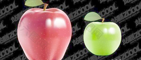 红苹果与青苹果矢量素材