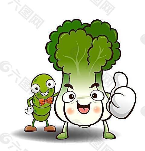 卡通白菜虫子矢量图图片