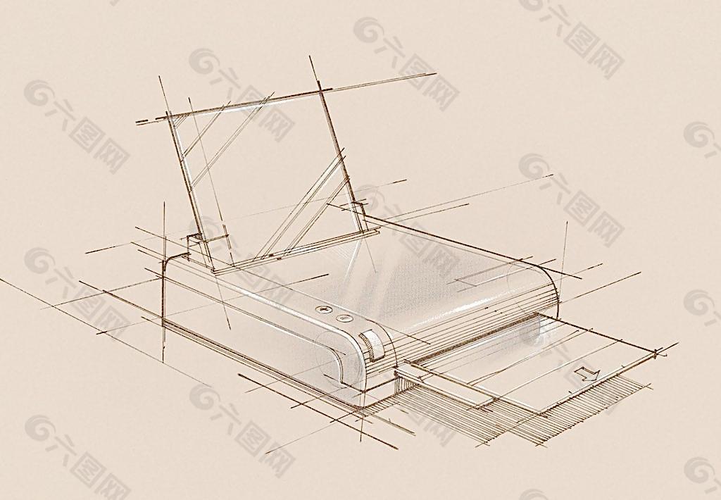 手绘办公室用 打印机图片