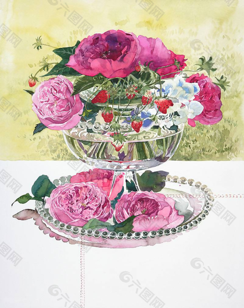 位图 植物插画 柘植彩子 艺术效果 水彩 免费素材