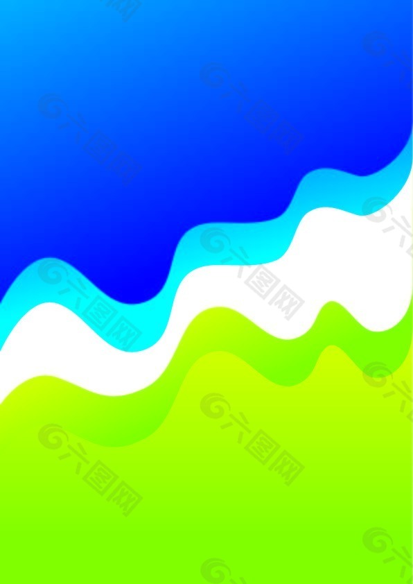 蓝绿波浪线背景图片