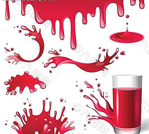 果汁蔬菜汁喷溅图片