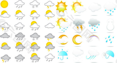 气象预报天气标识矢量素材