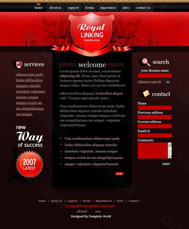 皇家博客网页模板
