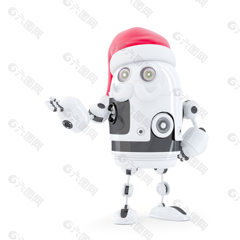机器人圣诞显示不可见的物体