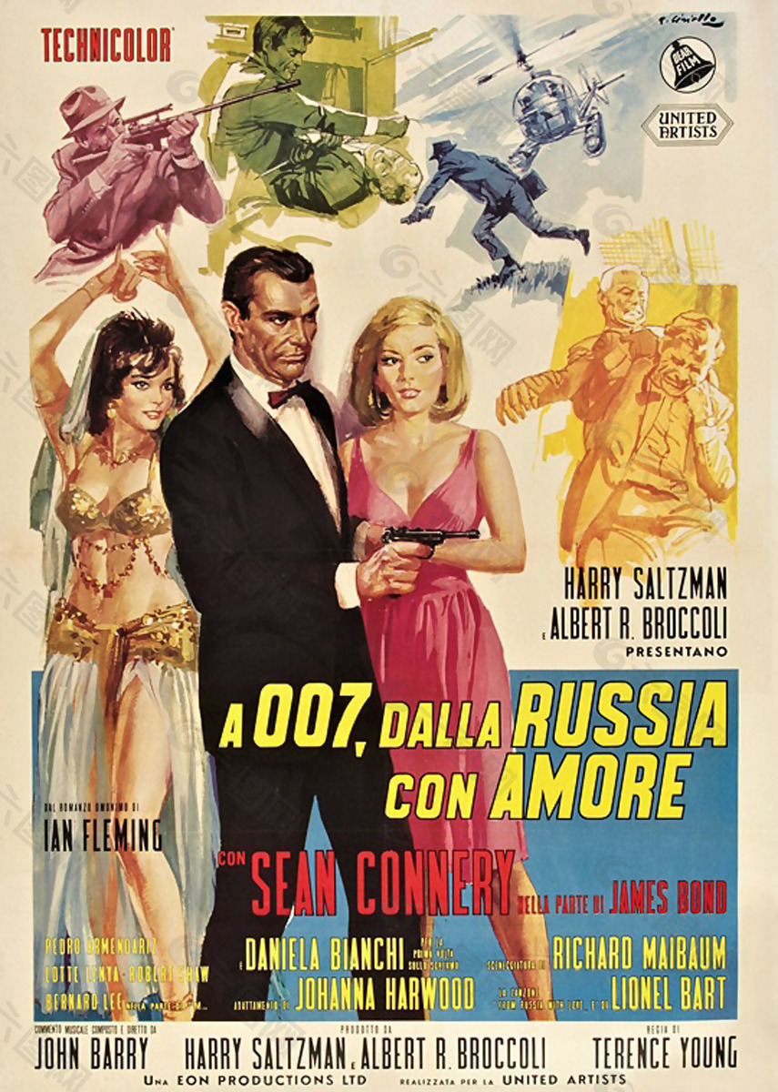 位图 主题 老电影海报 007系列 人物 免费素材