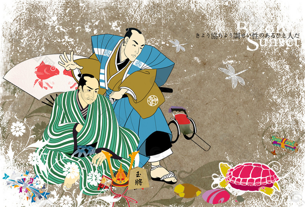 位图 主题 和风系列 日本风格 民族图案 免费素材