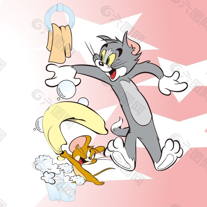 印花矢量图 可爱卡通 卡通形象 猫和老鼠 TOM 免费素材