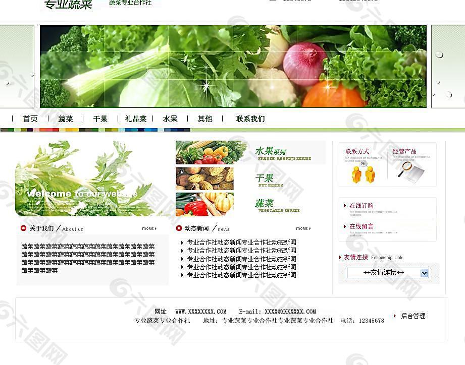 蔬菜网站模板图片