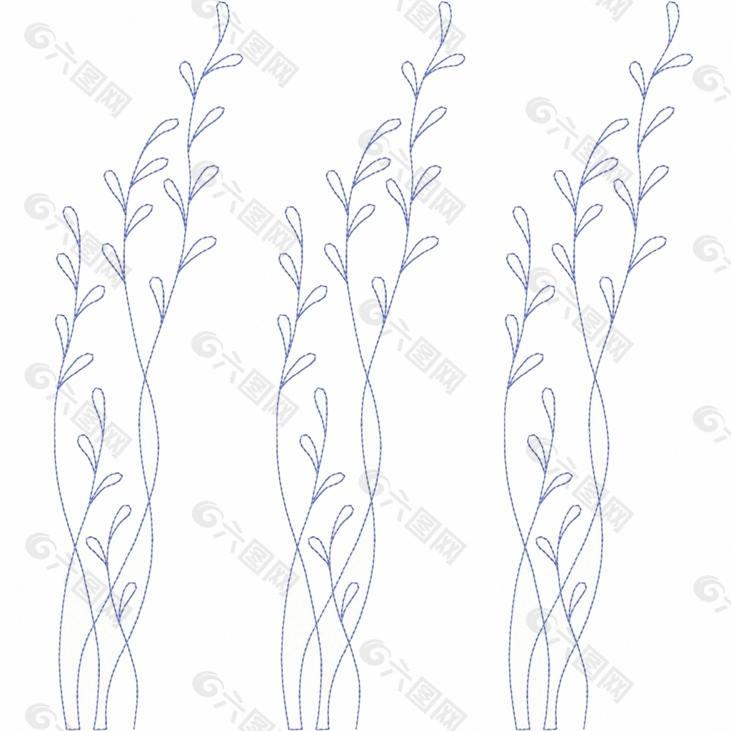 绣花 植物花纹 家纺 免费素材