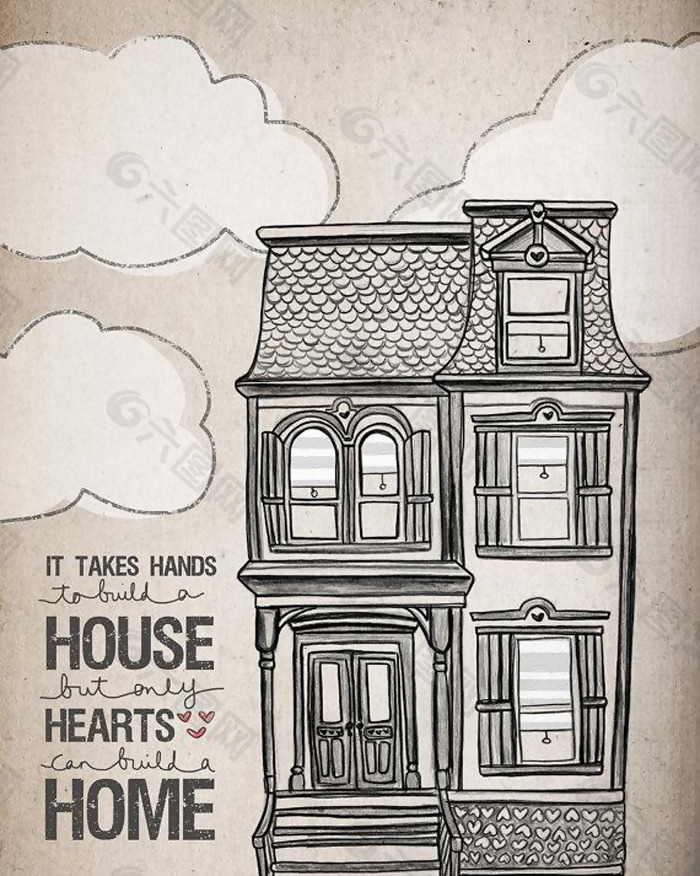 位图 插画 建筑 房屋 免费素材