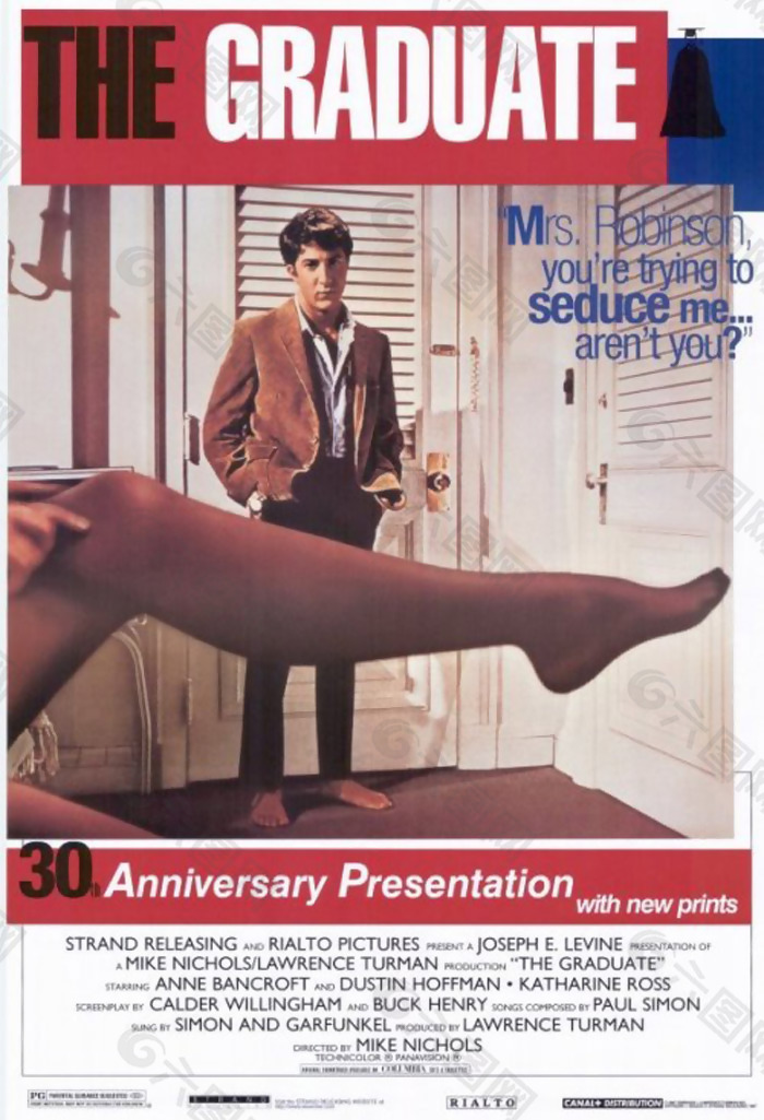 位图 欧美怀旧 老电影海报 THE GRADUATE 免费素材